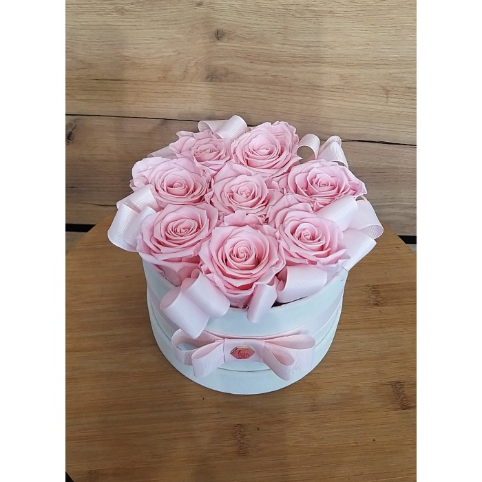 Wieczne Róże w Jasnym Welurowym Boxie